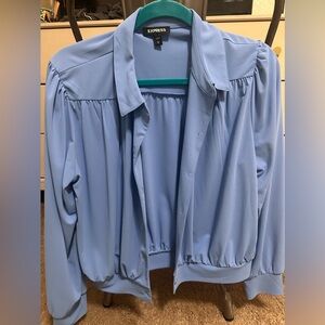 Express collared button down blouse. Wrinkle resistant. Crop type